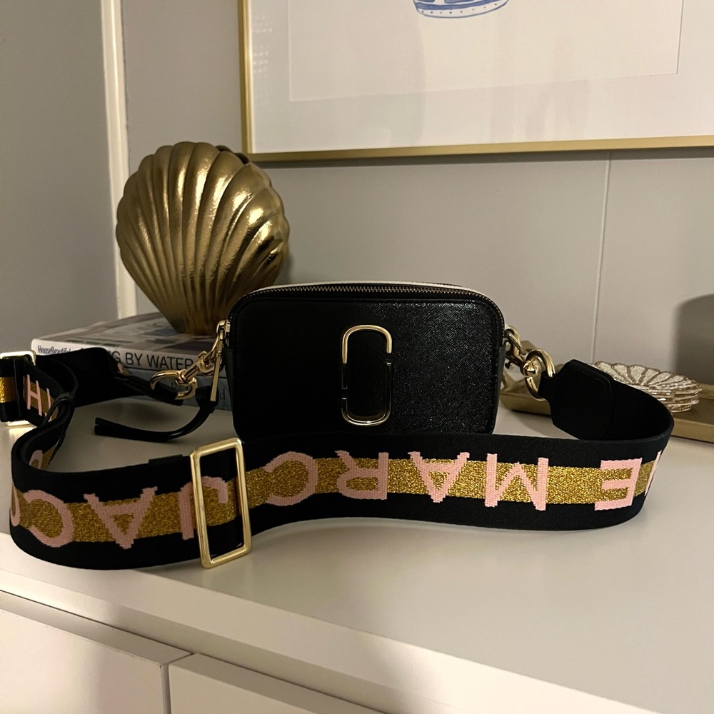Marc Jacobs Black Purse with Pink & Gold Accents